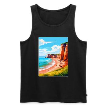 Torquay Cliffs England Uk Vintage Reiseposter - Männer Premium Bio Tank Top - Schwarz - Vorne - Michal (187cm)