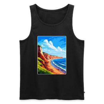 Torquay Cliffs England Uk Vintage Reiseposter - Männer Premium Bio Tank Top - Schwarz - Vorne - Michal (187cm)