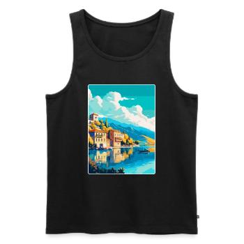 Ioannina Griechenland Vintage Reiseplakat Souvenir WPA - Männer Premium Bio Tank Top - Schwarz - Vorne - Michal (187cm)