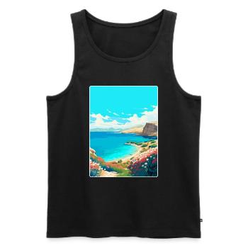 Insel Pag Kroatien Vintage Reiseplakat Souvenir - Männer Premium Bio Tank Top - Schwarz - Vorne - Michal (187cm)