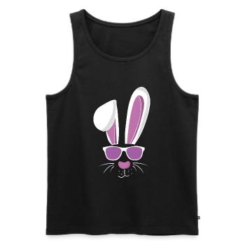 Cool lapin de ski et lapin de Pâques - Débardeur bio Premium Homme - noir - Devant - Michal (187cm)