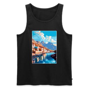 Kalymnos Griechenland Vintage Reise Poster Souvenir WPA - Männer Premium Bio Tank Top - Schwarz - Vorne - Michal (187cm)
