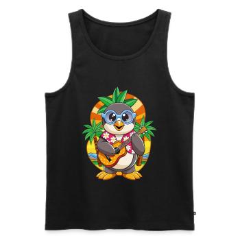 Lustige Pinguin Cartoon Sommer Strand Sonnenbrille - Männer Premium Bio Tank Top - Schwarz - Vorne - Michal (187cm)