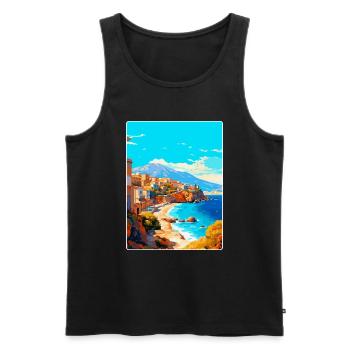 Kreta Griechenland Vintage Reiseplakat WPA Souvenir - Männer Premium Bio Tank Top - Schwarz - Vorne - Michal (187cm)
