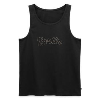 Berlin Lettrage majuscule allemand - Débardeur bio Premium Homme - noir - Devant - Michal (187cm)