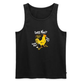 Lustiges Rate mal - niemand interessiert es - Männer Premium Bio Tank Top - Schwarz - Vorne - Michal (187cm)