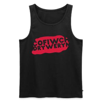 Cofiwch Dryweryn - Männer Premium Bio Tank Top - Schwarz - Vorne - Michal (187cm)