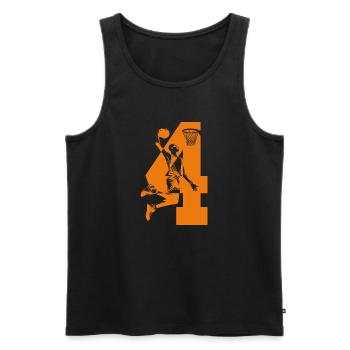 NUMMER 4 BASKETBALL 4. GEBURTSTAG - Männer Premium Bio Tank Top - Schwarz - Vorne - Michal (187cm)