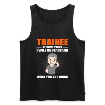 Trainee Gift - Männer Premium Bio Tank Top - Schwarz - Vorne - Michal (187cm)