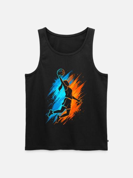 Basketball Damen Mädchen Basketballer Kinder - Männer Premium Bio Tank Top - Schwarz