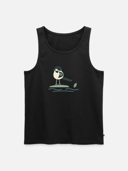 Bachstelze am Bach - Männer Premium Bio Tank Top - Schwarz