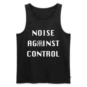 Lärm gegen Kontrolle - Männer Premium Bio Tank Top - Schwarz - Vorne - Michal (187cm)