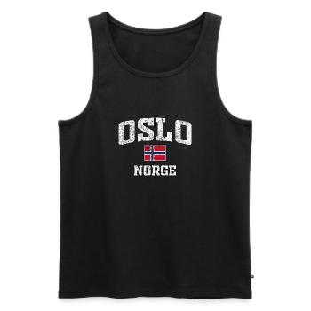 Oslo Norwegen Flaggen-T-Shirt - Männer Premium Bio Tank Top - Schwarz - Vorne - Michal (187cm)