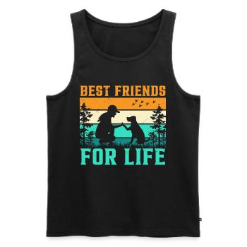 Beste Freunde Fürs Leben Hund - Männer Premium Bio Tank Top - Schwarz - Vorne - Michal (187cm)