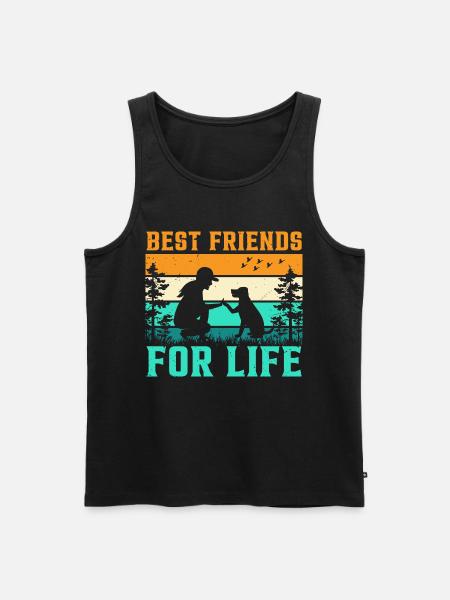 Beste Freunde Fürs Leben Hund - Männer Premium Bio Tank Top - Schwarz
