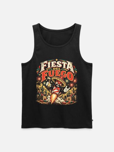 Fiesta del Fuego Feuerwerk Retro - Männer Premium Bio Tank Top - Schwarz