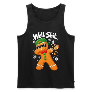 Well Shit Dabbing Gingerbread Man Funny Christmas - Männer Premium Bio Tank Top - Schwarz - Vorne - Michal (187cm)
