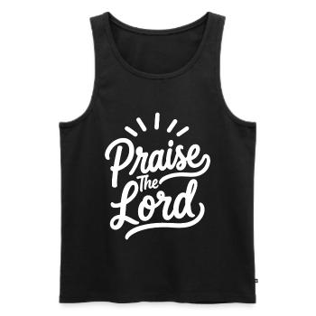 Preiset den Herrn Psalm 150,6 - Männer Premium Bio Tank Top - Schwarz - Vorne - Michal (187cm)