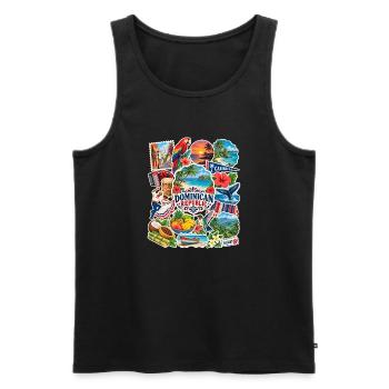 Dominikanische Republik Sticker - Männer Premium Bio Tank Top - Schwarz - Vorne - Michal (187cm)