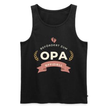 Befördert zum Opa – Abzeichen - Männer Premium Bio Tank Top - Schwarz - Vorne - Michal (187cm)