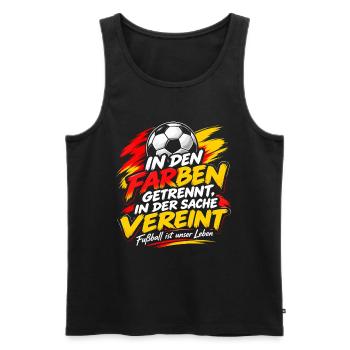 In den Farben getrennt – In der Sache vereint - Männer Premium Bio Tank Top - Schwarz - Vorne - Michal (187cm)