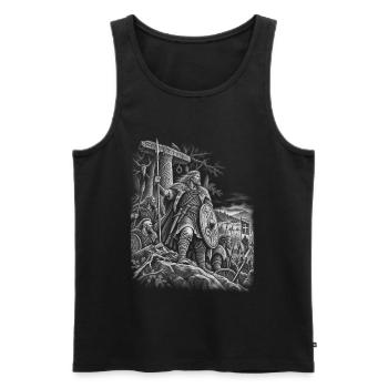 Widukind – Sachsenführer - Männer Premium Bio Tank Top - Schwarz - Vorne - Michal (187cm)