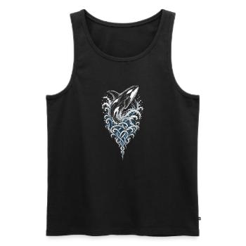 Die Winterjägerin auf Skiern - Männer Premium Bio Tank Top - Schwarz - Vorne - Michal (187cm)