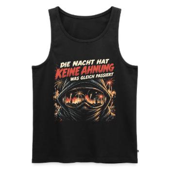 Die Nacht hat keine Ahnung – Feuerwerk - Männer Premium Bio Tank Top - Schwarz - Vorne - Michal (187cm)