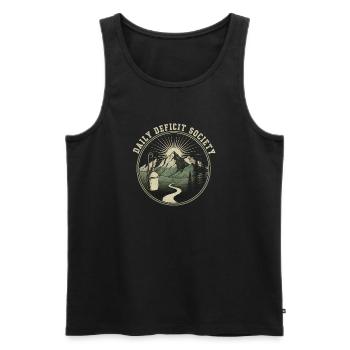 Bergpfad im Morgenlicht - Männer Premium Bio Tank Top - Schwarz - Vorne - Michal (187cm)