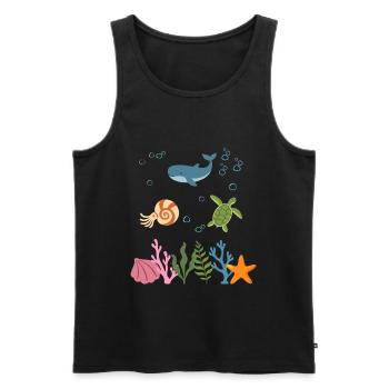 Wal Unterwasser Kinder Nautilus - Männer Premium Bio Tank Top - Schwarz - Vorne - Michal (187cm)