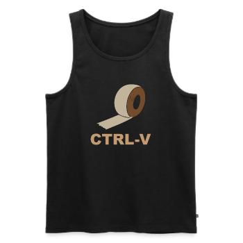 Strg-V Retro Ribbon - Männer Premium Bio Tank Top - Schwarz - Vorne - Michal (187cm)