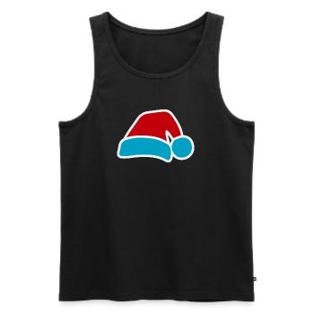 Weihnachtsmann-Pop-Hut Blau-Rot - Männer Premium Bio Tank Top - Schwarz - Vorne - Michal (187cm)