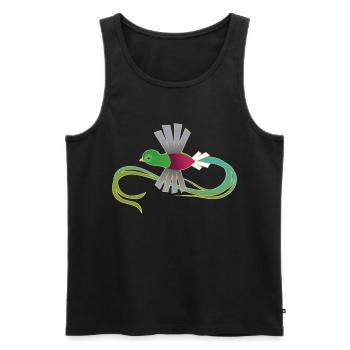 Prachtvolles Quetzal – Heil dem Schwanz - Männer Premium Bio Tank Top - Schwarz - Vorne - Michal (187cm)
