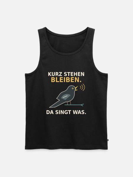 Kurz stehen bleiben – Amsel - Männer Premium Bio Tank Top - Schwarz