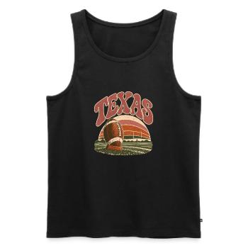 Texas Football Retro-Logo - Männer Premium Bio Tank Top - Schwarz - Vorne - Michal (187cm)