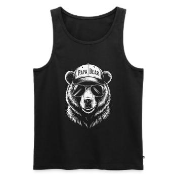 Vatertag PapaBear  Für Besten Papa Der Welt - Männer Premium Bio Tank Top - Schwarz - Vorne - Michal (187cm)