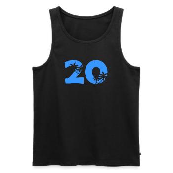 Sommer 20 Palmen Silhouette - Männer Premium Bio Tank Top - Schwarz - Vorne - Michal (187cm)