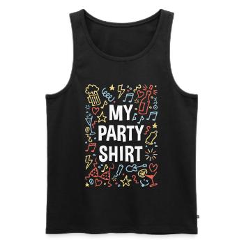 My Party Shirt (Feier / Feiern / Partyspaß / 4C) - Männer Premium Bio Tank Top - Schwarz - Vorne - Michal (187cm)
