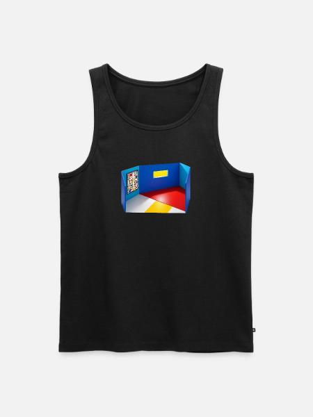 Abstrakter Raum in Primärfarben - Männer Premium Bio Tank Top - Schwarz