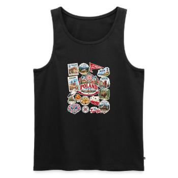 Polen Reisesticker - Männer Premium Bio Tank Top - Schwarz - Vorne - Michal (187cm)