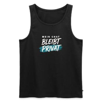 Meinungsfreiheit Spruch Mein Chat bleibt privat - Männer Premium Bio Tank Top - Schwarz - Vorne - Michal (187cm)