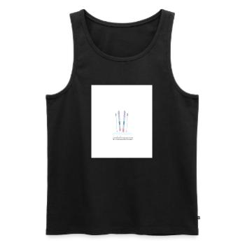 Schimaus Wintersport Skizze - Männer Premium Bio Tank Top - Schwarz - Vorne - Michal (187cm)
