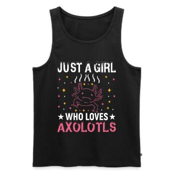 Just A Girl Who Loves Axolotls Pink Stars - Männer Premium Bio Tank Top - Schwarz - Vorne - Michal (187cm)