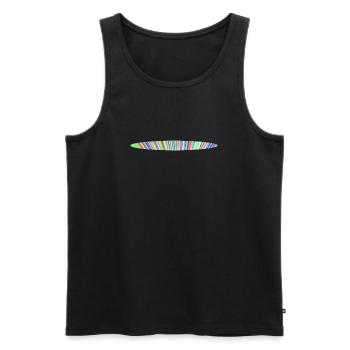 Regenbogen-Oval-Design - Männer Premium Bio Tank Top - Schwarz - Vorne - Michal (187cm)