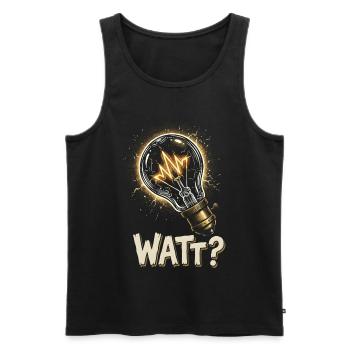 Watt Elektriker Lustiger Spruch Glühbirne - Männer Premium Bio Tank Top - Schwarz - Vorne - Michal (187cm)