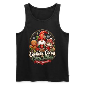 Cookies Cocoa Cozy Noël – Frohe Weihnachten - Männer Premium Bio Tank Top - Schwarz - Vorne - Michal (187cm)