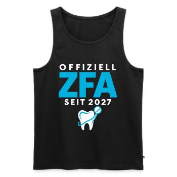 Offiziell ZFA seit 2027 – Zahnmedizin Beruf - Männer Premium Bio Tank Top - Schwarz - Vorne - Michal (187cm)