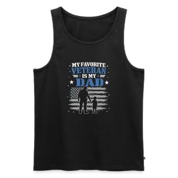 My Favorite Veteran Is My Dad Soldat - Männer Premium Bio Tank Top - Schwarz - Vorne - Michal (187cm)