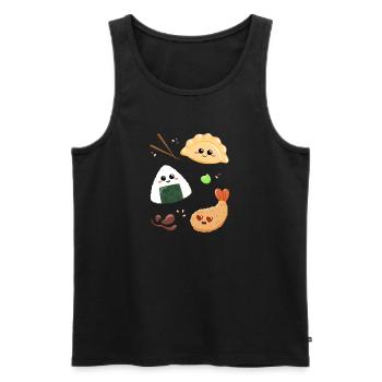 Asia Snacks für Essensliebhaber und Japan Fans - Männer Premium Bio Tank Top - Schwarz - Vorne - Michal (187cm)