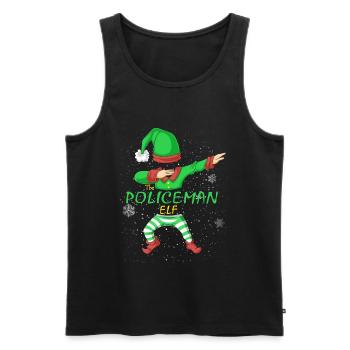 Polizist-Elfen-Familie passendes Weihnachtshemd - Männer Premium Bio Tank Top - Schwarz - Vorne - Michal (187cm)